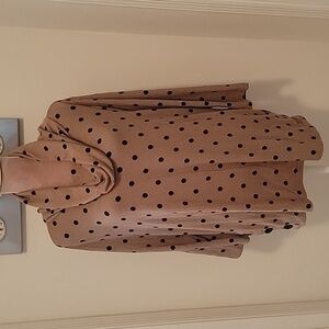 Robert Louis Brown w/ Black Polka Dot Fleece Cowl Neck, Size XL, Pullover